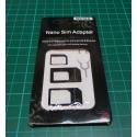 Adapters for SIM cards, 4in1 from nanoSIM to microSIM and miniSIM