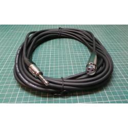XLR Female to 6.35mm Male Stereo TRS Cable, 10m, OFC Cable, 6 mm Dia