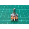 Potentiometer, 1K, Lin, 6x7mm D Shaft, PCB Pins