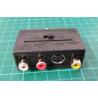 SCART Adaptor, IN+OUT, 3x RCA +SVHS sockets
