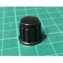 Knob, for 6mm knurled shaft, 14x15mm, Style 11, Black