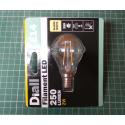 Bulb, Filament LED, 250Lumen, 2W, E14, Warm White, A++