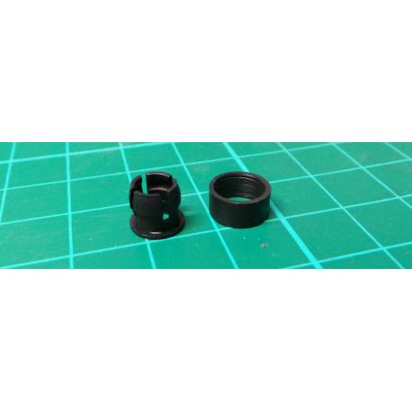 LED socket 5mm 2 piece black plastic MOSTEN LD500