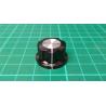 knob, for 6mm shaft, 23x15mm, screw fixing - metal insert
