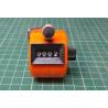 Manual Handheld Counter, 4 Digit, Orange