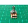 Potentiometer, 2x500kΩ, Lin, 125mW, ± 20%, THT, 6mm, 6x7mm Knurled Shaft, PCB Pins