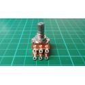 Potentiometer, 2x22kΩ, Lin, 125mW, ± 20%, 6x7mm Knurled Shaft, Cable solder Lugs