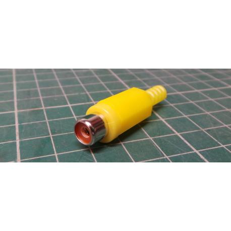 RCA / Phono Socket, In Line, Yellow