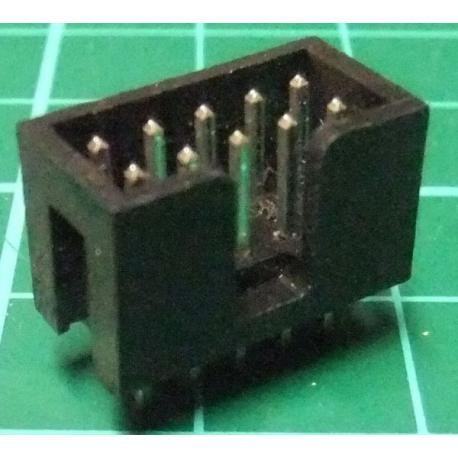 10 Pin Header, Male, 2.54mm Pitch, Polarised
