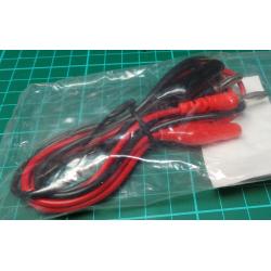 Test Leads, Red/Black, 4mm Banana to Croc Clip, 80cm