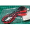 Test Leads, Red/Black, 4mm Banana to Croc Clip, 80cm