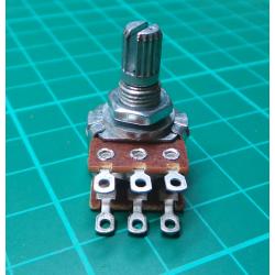 Potentiometer, 2x50kΩ, Lin, 125mW, ± 20%, 6x7mm Knurled Shaft, Cable solder Lugs