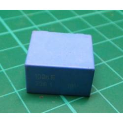 Capacitor, 100nF, 275V, Polyester Film Box, Cropped Legs