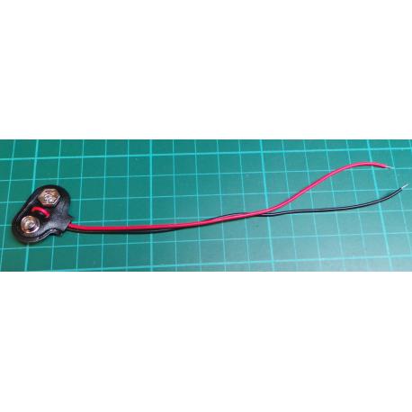 Contacts for 9V battery - clips, T type, 12cm leads