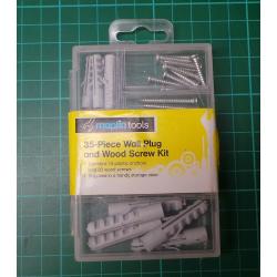 35- Piece wall plug and wood csrew kit