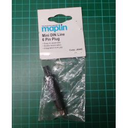 Mini DIN line, 6 pin plug