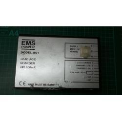 USED, Lead Acid Battery Charger, 24V, 600mA, EMS Power, Model 8931