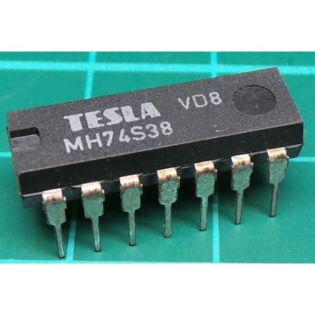 MH74S38, TESLA, quad 2-input NAND buffer with open collector outputs