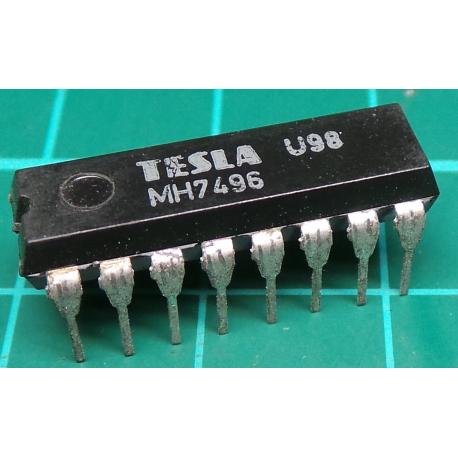 MH7496, TESLA, 5-bit parallel-In/parallel-out shift register, asynchronous preset